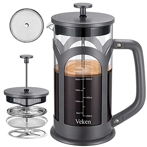 Utopia Kitchen French Coffee Press 34 oz Espresso and Tea Maker with Triple Filters, Stainless Steel Plunger and Heat Resistant