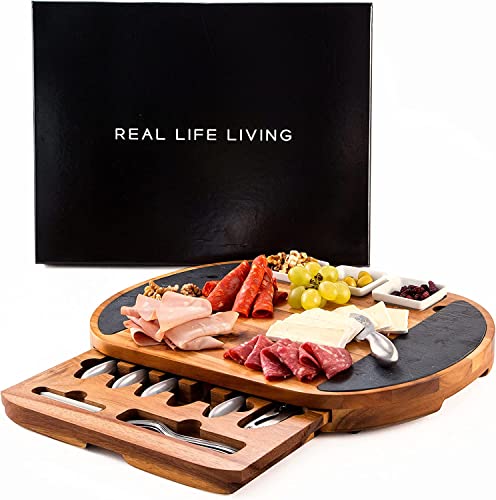 Premium Oval Charcuterie and Cheese Board Set
