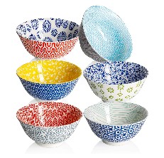 Amazingware Colorful Porcelain Salad Bowls