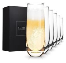 ELIXIR GLASSWARE Stemless Champagne Flutes