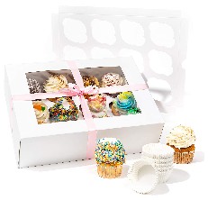 SMIRLY White Cupcake Boxes