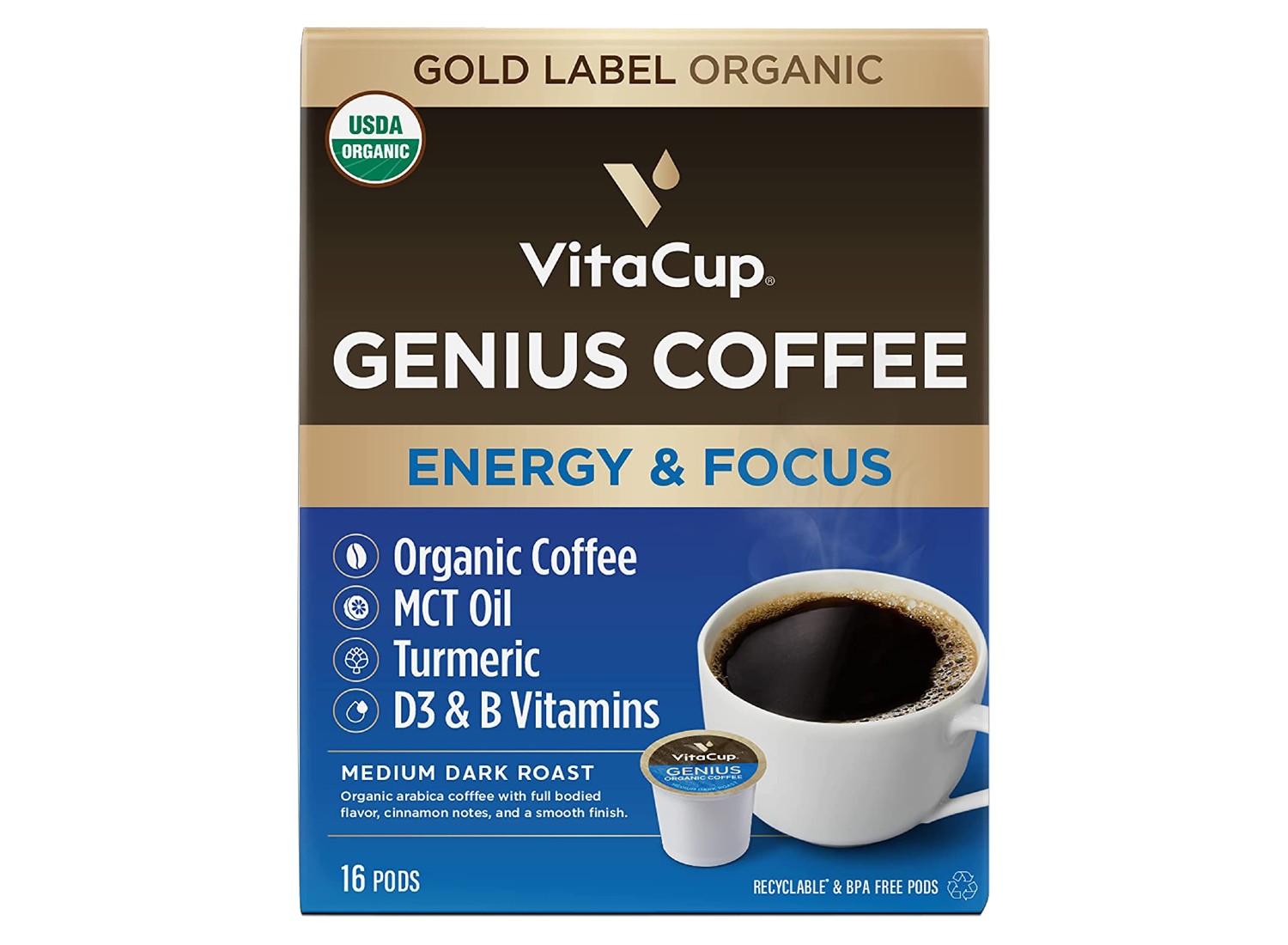 The VitaCup Genius Keto Coffee Pods sold on Amazon